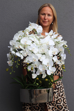 Manfredo Silver Big, efektowny sztuczny storczyk, wys.78cm  