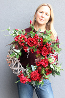 Red Flowers 3, wianek dekoracyjny