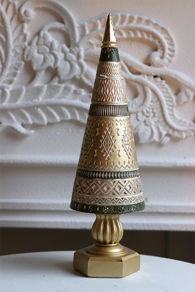 Gold Noel, figurka świąteczna choinka