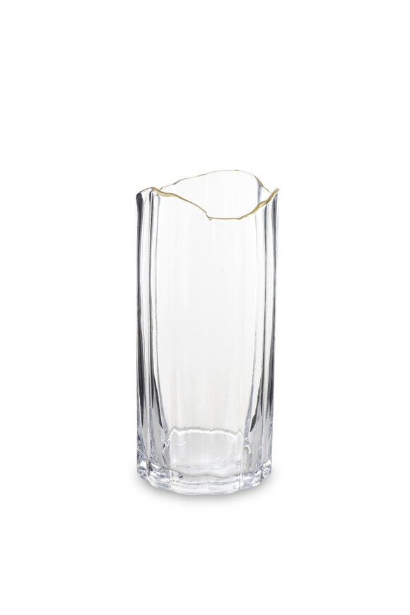 Flower Glass, szklany wazon ze złotą krawędzią