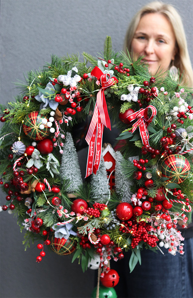 Mikołajowy Las Lollypop 2, wianek bożonarodzeniowy