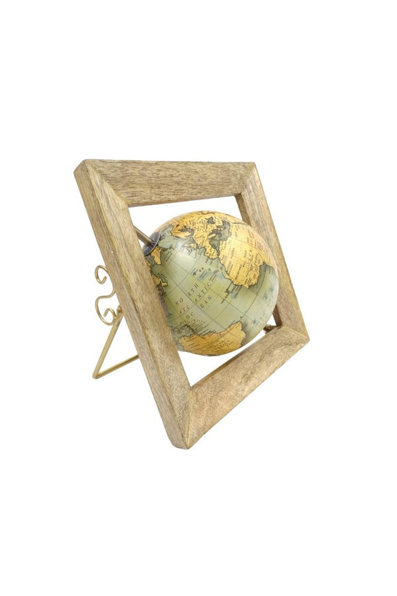 Geograf, globus w ramce figurka