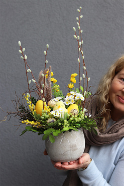 Easter Egg, stroik wielkanocny z kurczaczkiem, wys.53cm