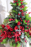 Leśna Wigilia, choinka sztuczna udekorowana w doniczce