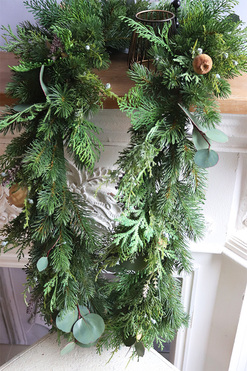 Naturalne Święta Poppy, realistyczna zielona girlanda iglasta, dł.200cm