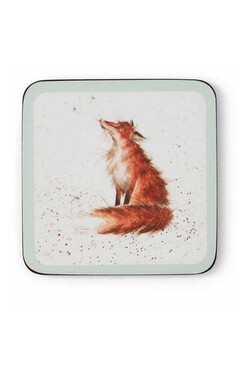 Wrendale Fox, podkładki pod kubek korkowe, małe, 8szt