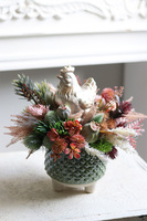 stroik wielkanocny ze złotą kurą, Kukuryku 2