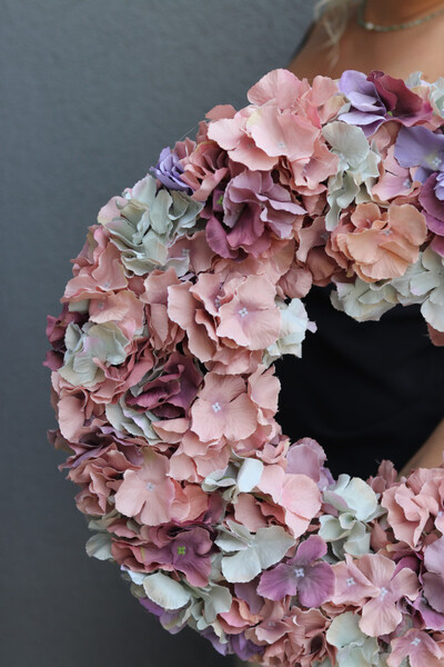 Hydrangea romance, jesienny wianek z hortensjami	