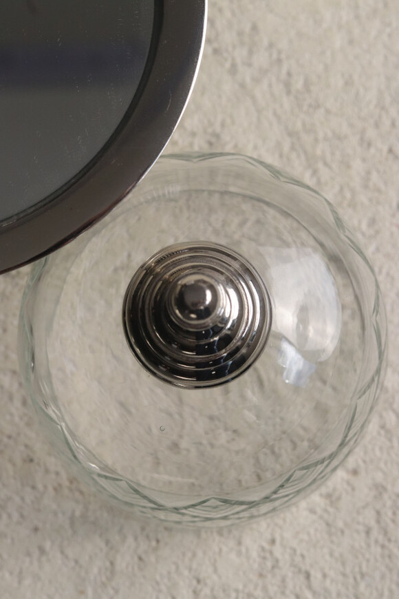 patera na nodze z kloszem, Lux Villa Silver Glamour