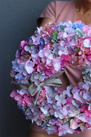 Romantyczne Hortensje Lila, gęsty wianek na drzwi