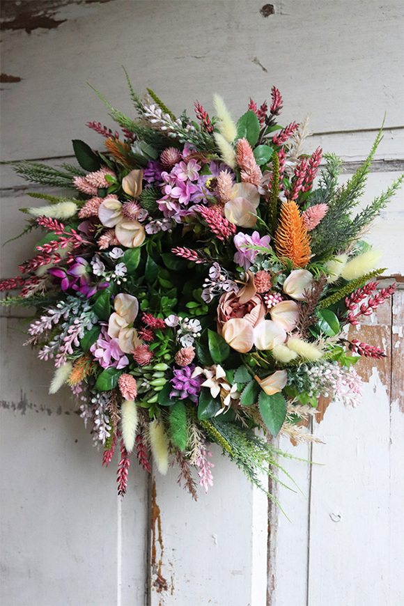 bogaty wianek ozdobny, Villato, rozp.38cm 