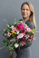 Folk B, barwny bukiet kwiatowy do ręki, dł.40cm