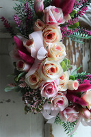 asymetryczny różowy wianek, Berdusa, śr.30cm