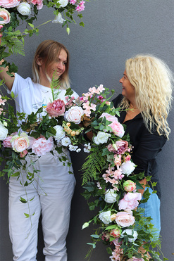 Lenitana Pink, dekoracyjna girlanda kwiatowa, dł.100cm