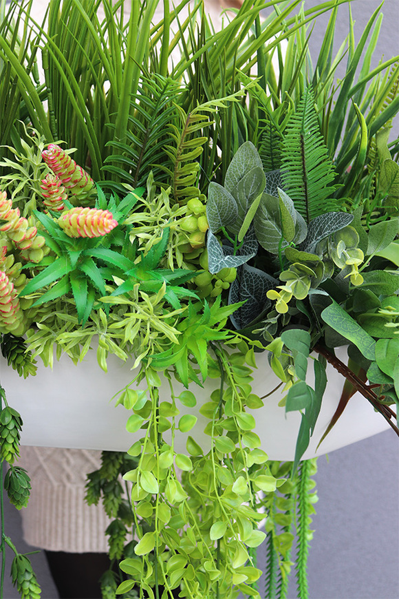 Big Laos Suculentano, kompozycja sukulenty w długiej donicy, wys.40x70cm