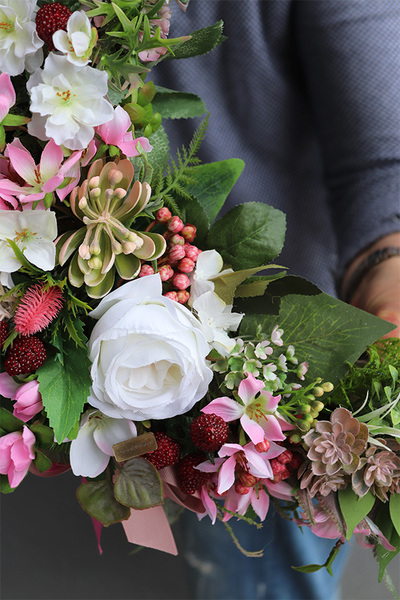 asymetryczny wianek z ptaszkiem, Helina, śr.37cm 