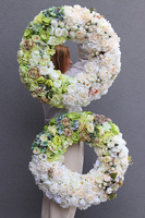 Caryca Katarzyna Green&White 2, bardzo duży wianek sufitowy