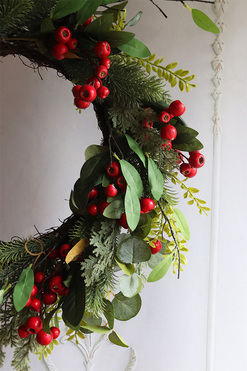 Zimowy Sad, świąteczny wianek dekoracyjny, śr.58cm 