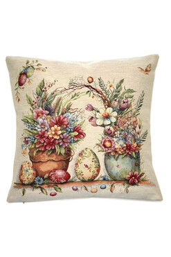 Easter World, wielkanocna poszewka gobelinowa dwustronna, 45x45cm