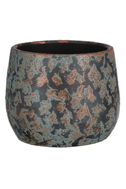 Clementino E, osłonka donica ceramiczna, miedź, wym.13x16cm