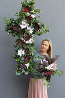 Anturium Krzyż Pamięci 3, elegancka kompozycja nagrobna, wym.118xx60cm