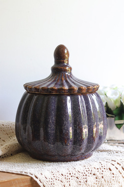 OD RĘKI Galia, amfora pojemnik z pokrywką, wym.21x16x16cm 