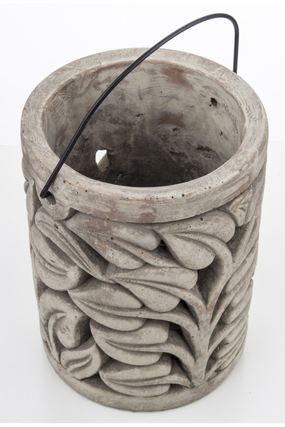 Belize B, betonowy lampion z motywem liści