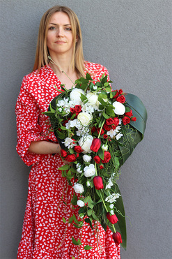 Serce Polonijne, patriotyczny wieniec nagrobny, wym.70x46cm