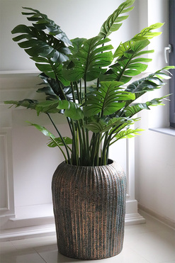 Monstera GoldLine, sztuczne drzewo w donicy, wys.158cm