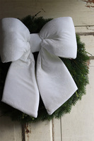 bożonarodzeniowy wieniec na drzwi, Papillon Biała Kokarda, śr.45cm, limitowana edycja 