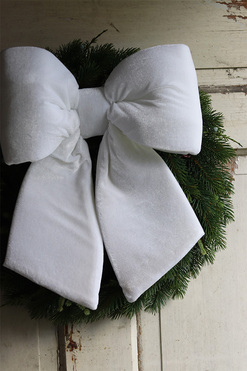 bożonarodzeniowy wieniec na drzwi, Papillon Biała Kokarda, śr.45cm, limitowana edycja 