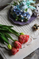 bukiet gumowych tulipanów, Maggio Novelty Morelli, 7szt. dł.44cm