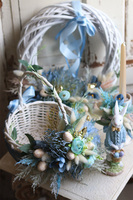 Blue Easter, dekorowany koszyczek wielkanocny, wys.28cm