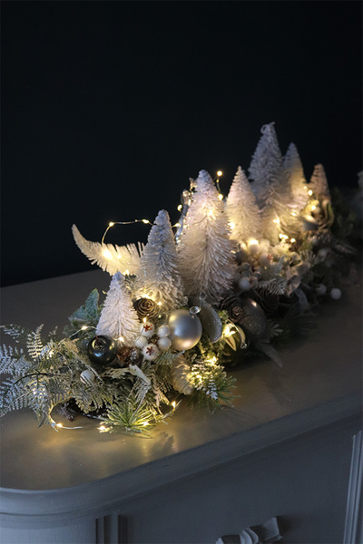Dużo Śniegu LED, świąteczny zimowy stroik