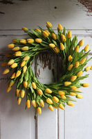 bardzo elegancki wianek z tulipanów, Witaj Wiosno Yellow, śr.40cm
