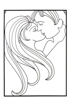 Love Story, metalowy decor ścienny, wym.70x50cm