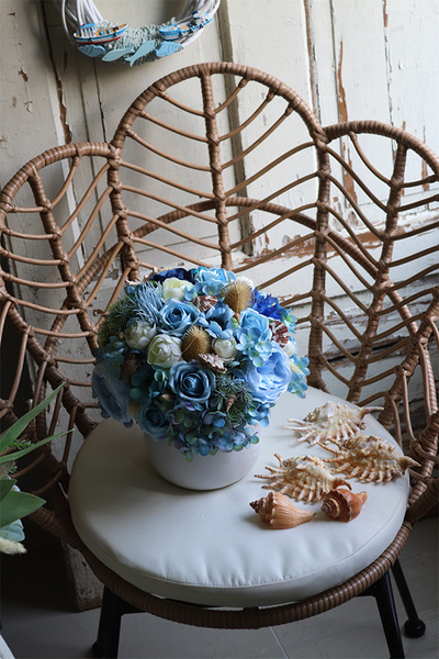 kompozycja marynistyczna z muszlami, Moko Oceania White, wym.29x22cm 