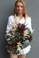 Suculentas Bordo Volcan, komplet dekoracji nagrobnych