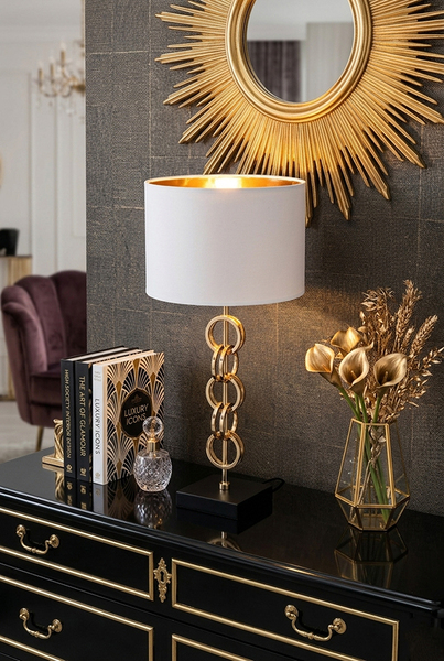 Chain White, elegancka lampa stołowa