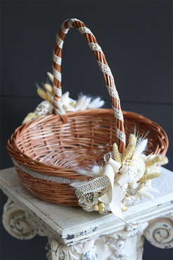 Natural Netra, dwustronnie dekorowany koszyczek wielkanocny, wys.35cm  