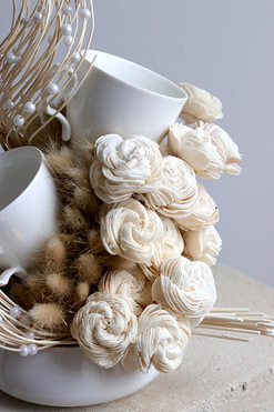 OD RĘKI Boho Cafe, nowoczesna kompozycja kwiatowa, wym.40x40x21cm