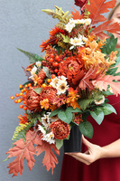 Clemente Orange, komplet dekoracji nagrobnych, kompozycja w misie + bukiet