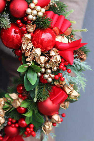 Alice Wonderland, świąteczny wianek dekoracyjny