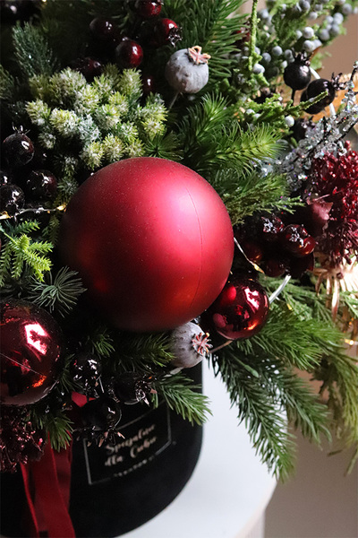 Bordo Lux, flowerbox świąteczny	