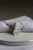 Komunia Święta, obrączki do serwetek z aniołkiem