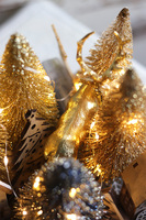 Golden Village Wood, świąteczna drewniana scenka zimowa LED