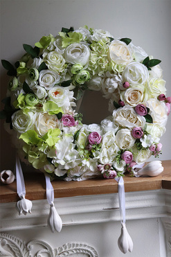  Caryca Green&Violet, podwieszany wianek sufitowy, śr.50cm