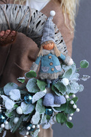 Blue Christmas Deco, świąteczny wianek dekoracyjny