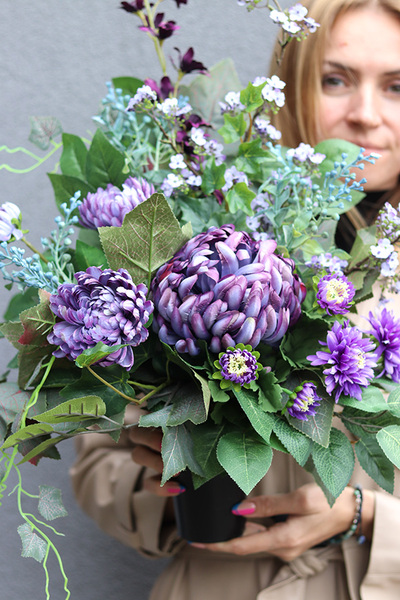 Purple Dreams, bukiet nagrobny we wkładzie