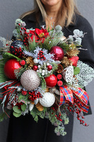 Dekorina Winter, świąteczna kompozycja nagrobna w misie